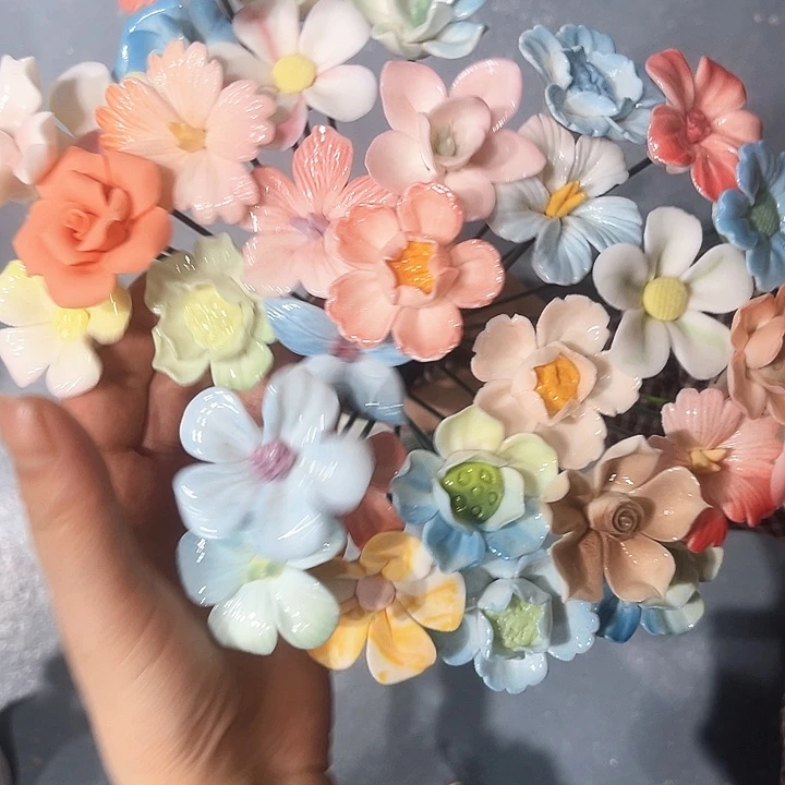 陶瓷花花摆件，花束