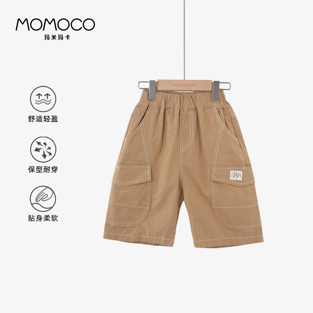 【芷芸专属】MOMOCO男童明线休闲布五分裤 75230356004