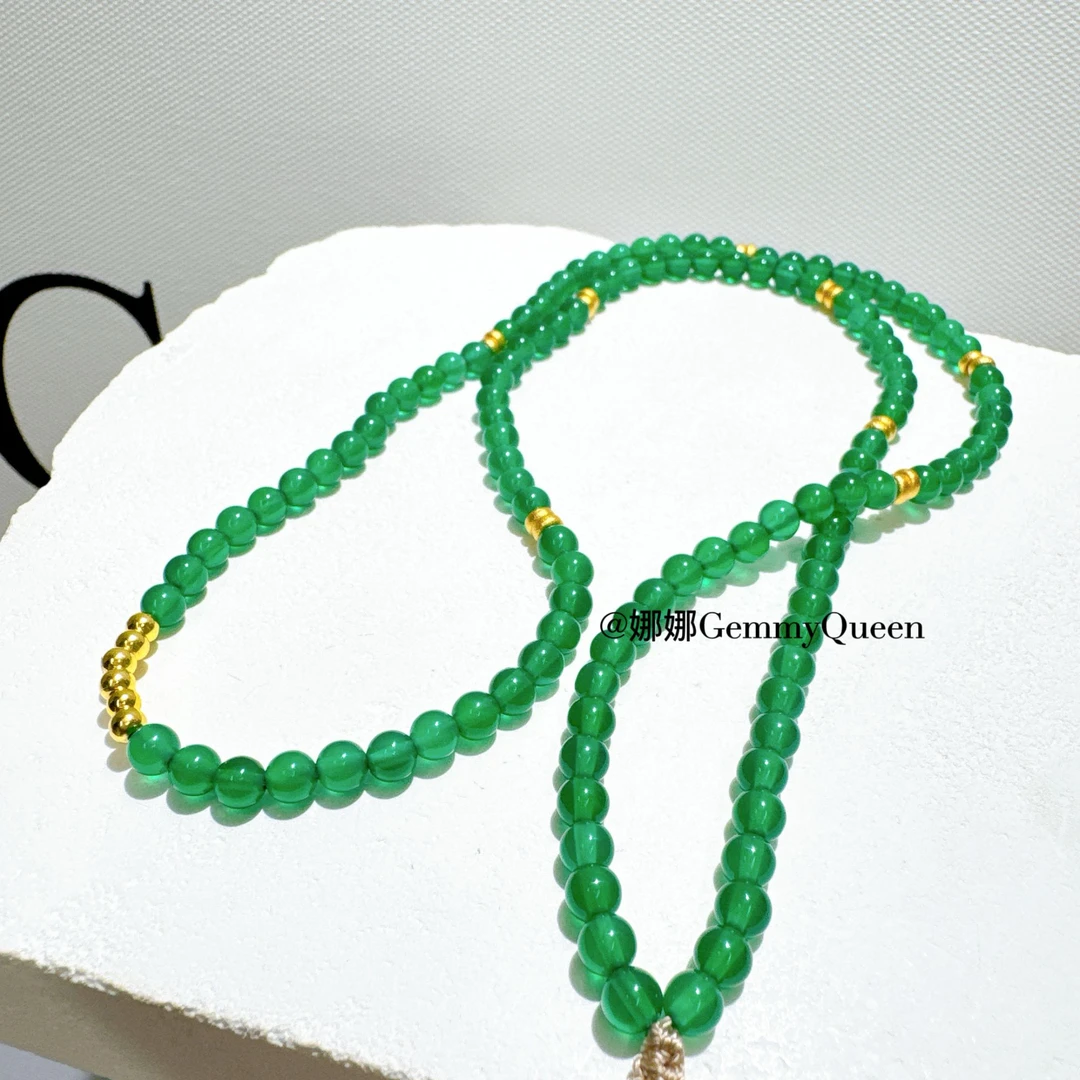 娜娜原创天然玛瑙4MM左右项链 多样性发其一