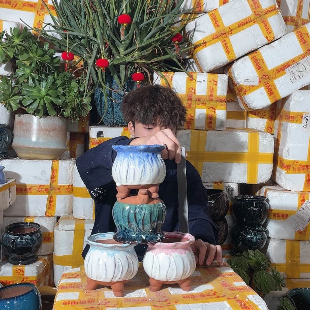 红陶宜兴紫砂花盆