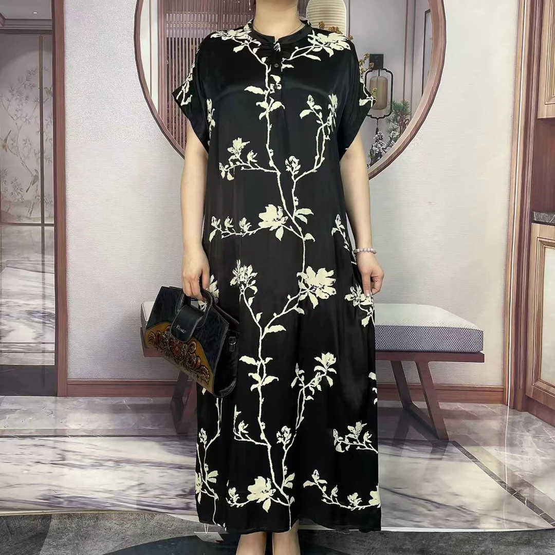 Q20055高贵印花连衣裙