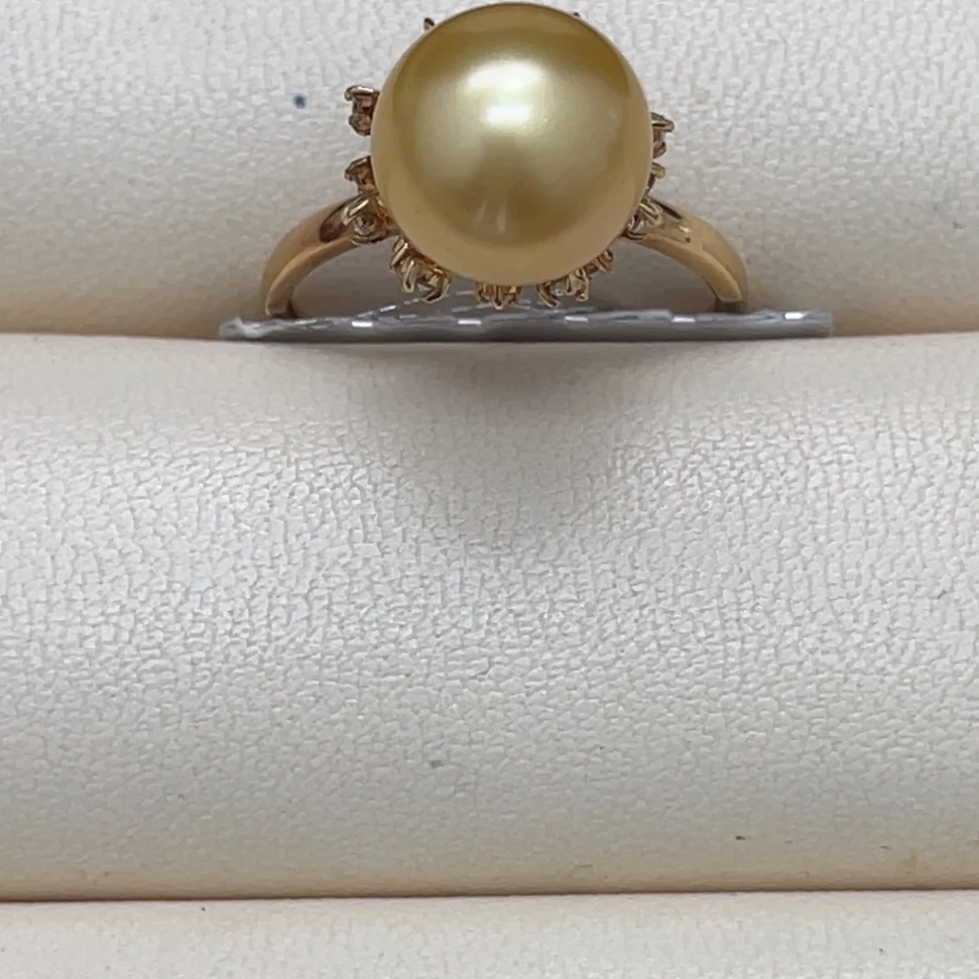 L***靚海水珍珠戒圈18K金镶嵌
