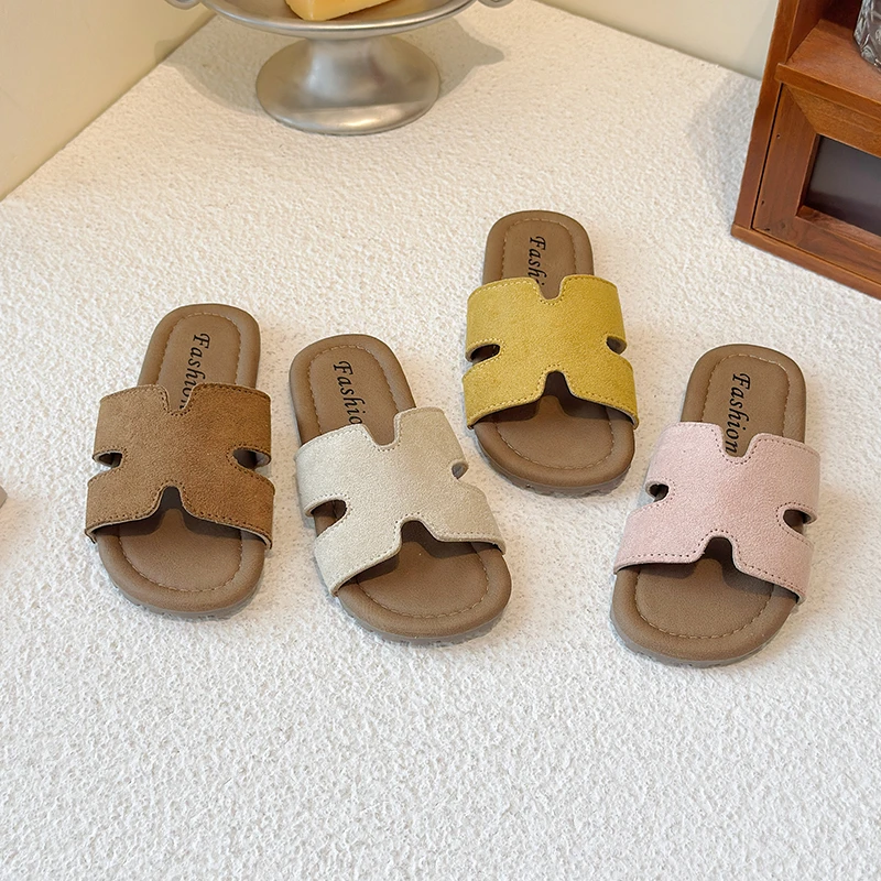【复古情怀】夏季儿童露趾百搭软底外穿H拖慵懒时尚休闲风女宝拖鞋