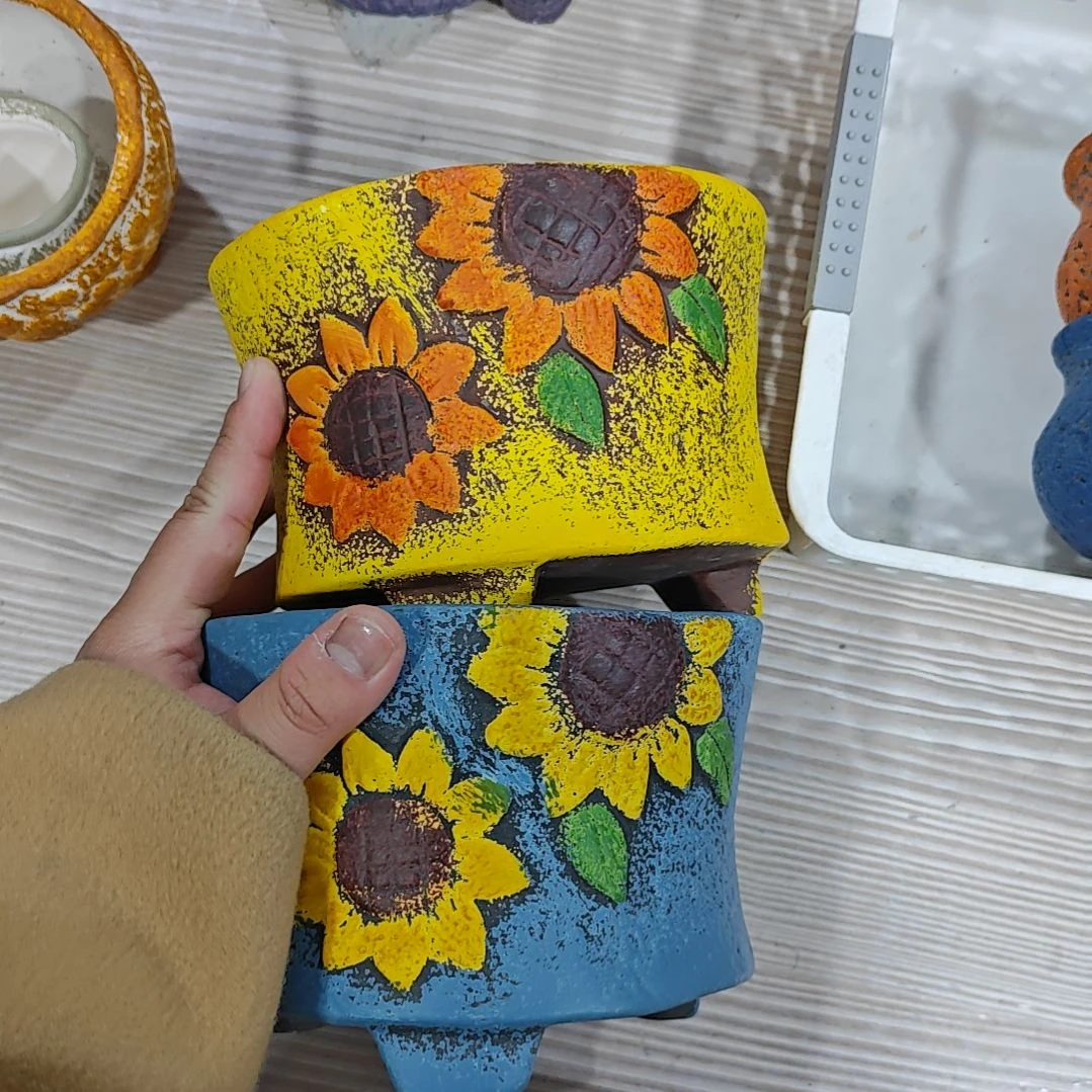 红陶吸水透气的白陶花盆凑满12发货