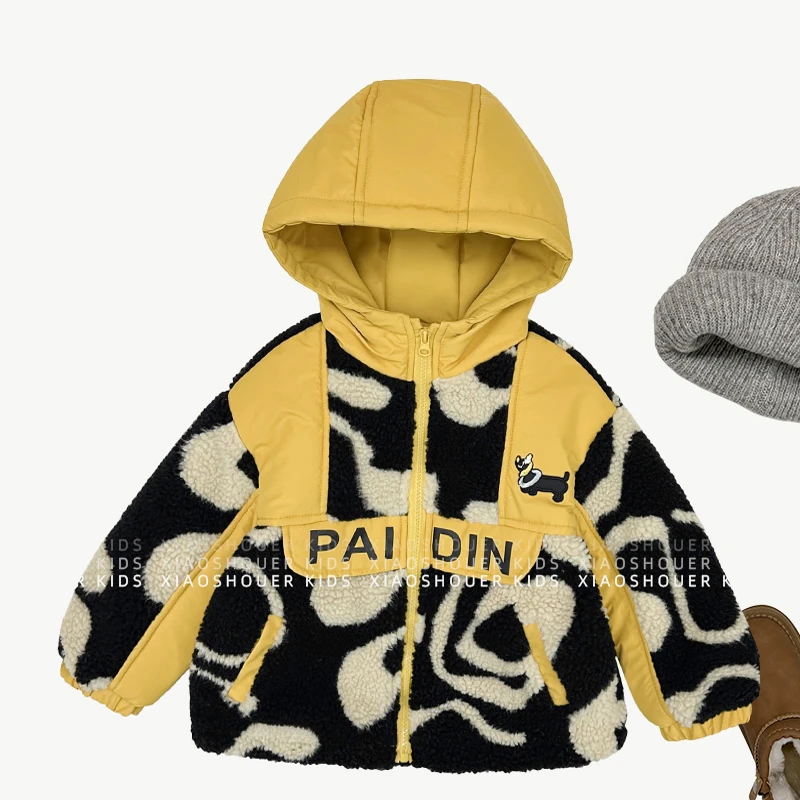 【小首尔】现货-冬装儿童韩版撞色拼接日常保暖棉服HCXZ3808-DK1