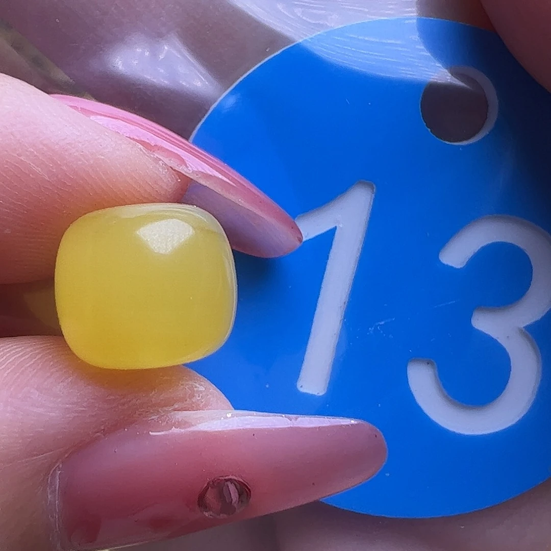 蜜蜡未镶嵌珠宝奇石9.8mm鸡油黄老型