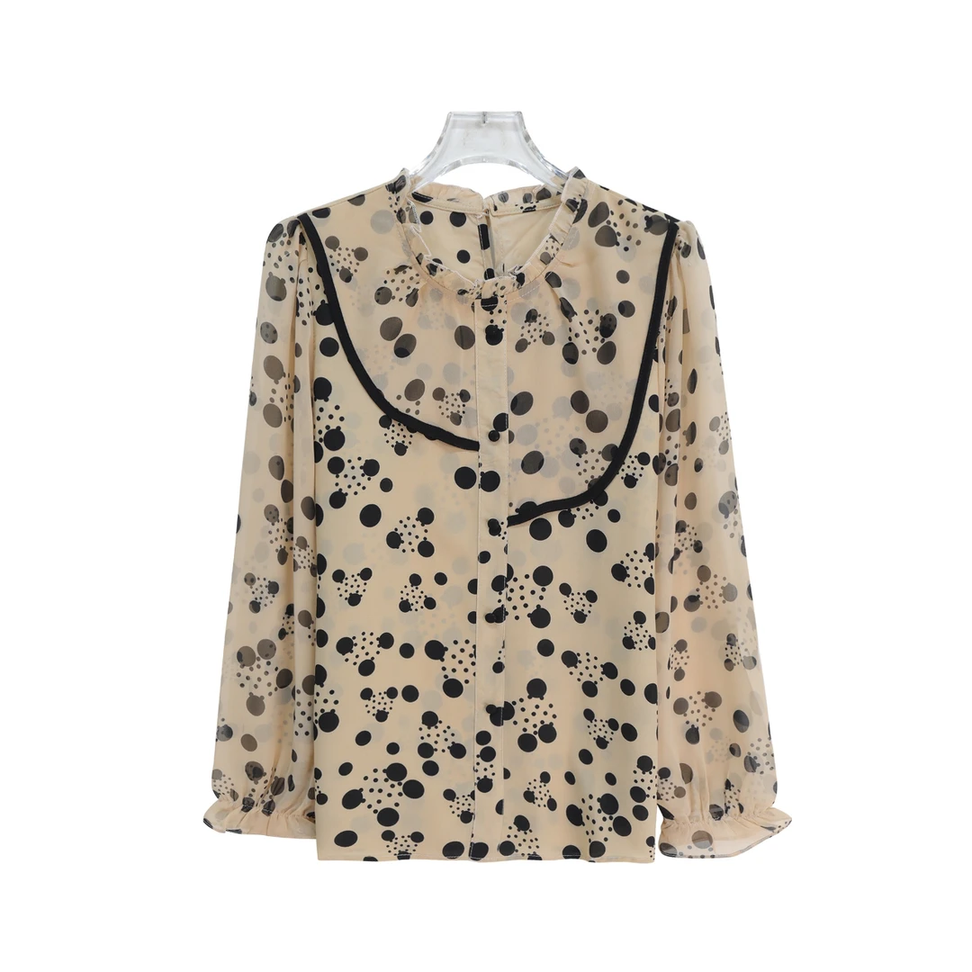 高级感碎花荷叶边设计感小众轻奢衬衫S1980