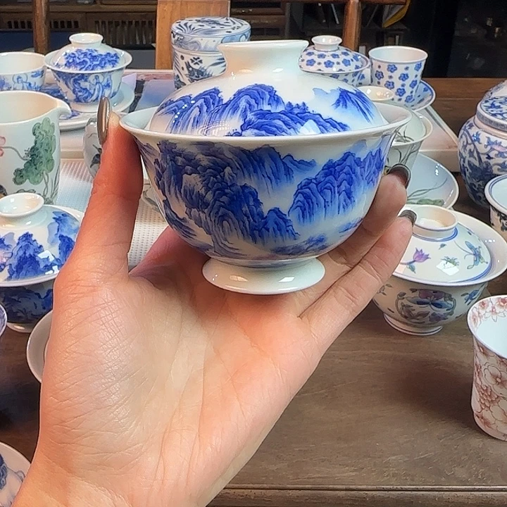 名窑口 山水盖碗福利