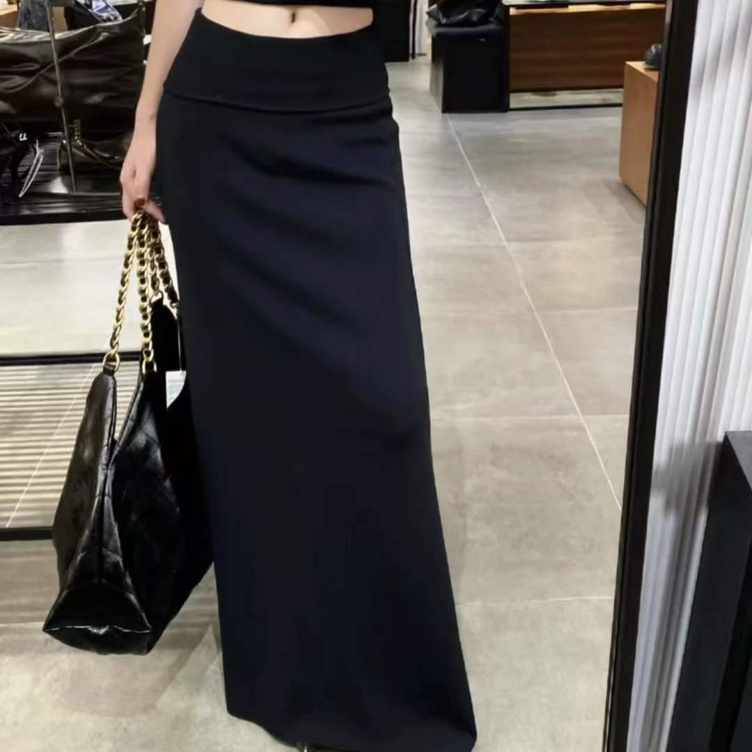 沙火火-气质高级感夏季长款修身显瘦高腰弹力大百搭半身裙1086