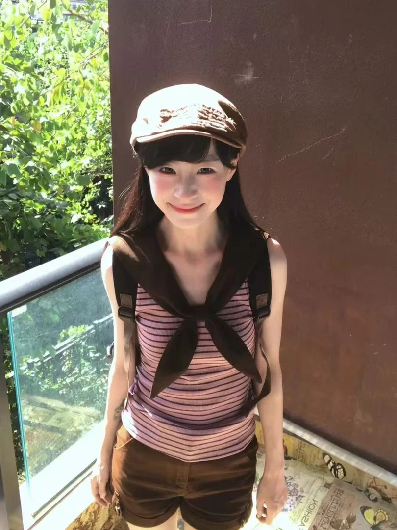韩系海军领条纹背心吊带女夏2025新款设计感小众修身外穿无袖上衣