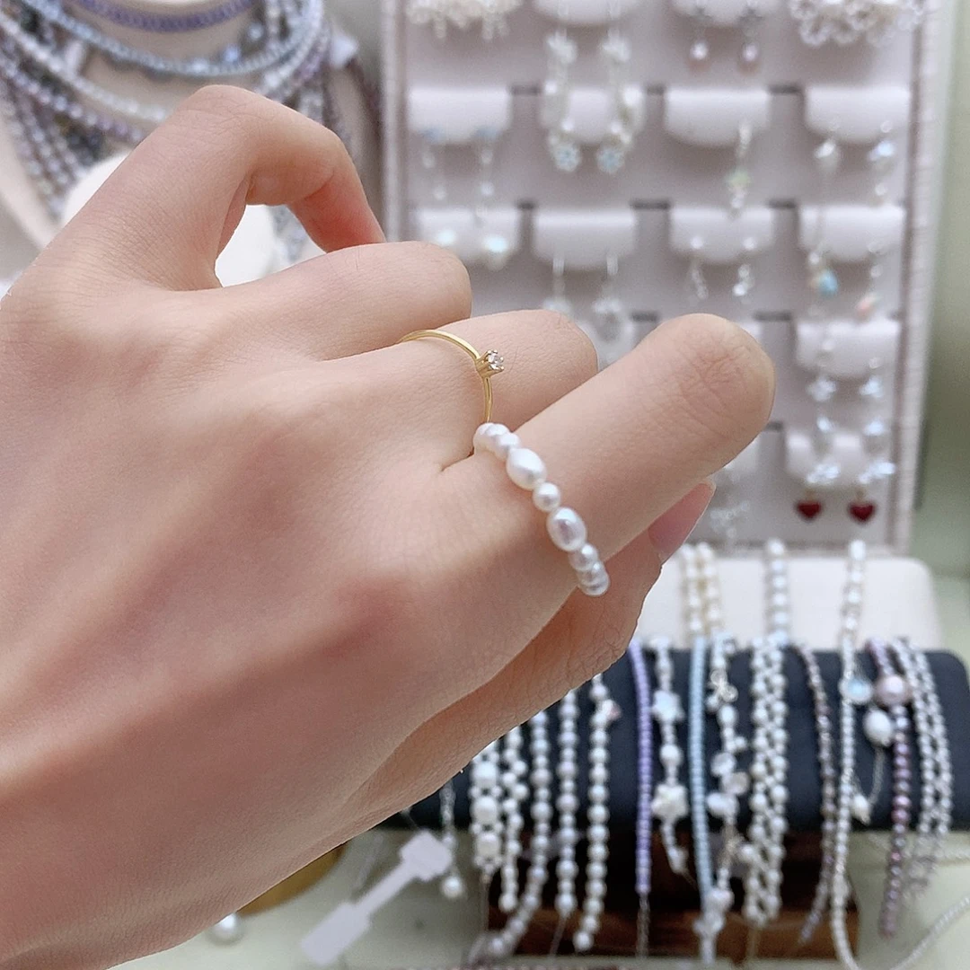 耳饰银S925镶嵌淡水珍珠