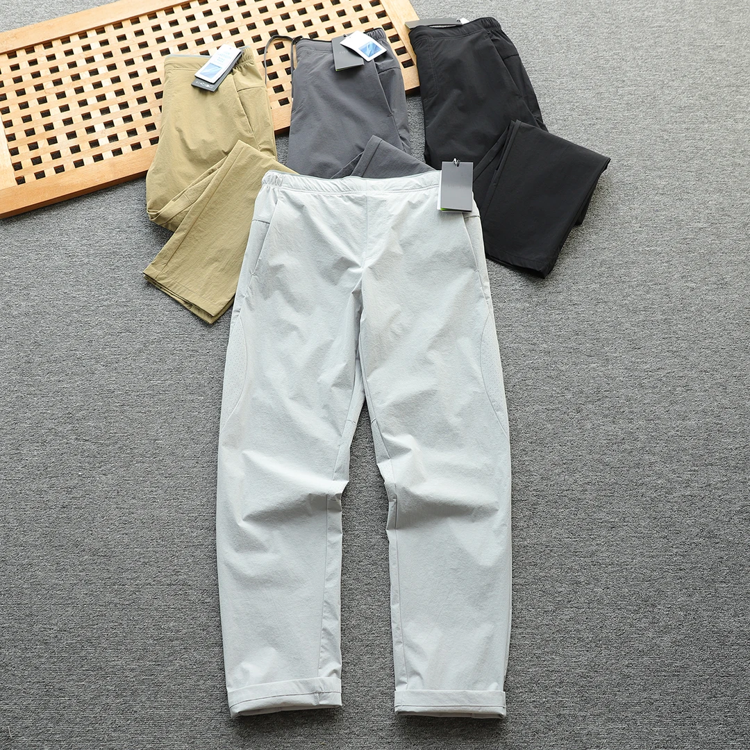 加单 户外锦氨面料四面弹力 机能休闲裤 激光冲孔立体剪裁直筒裤