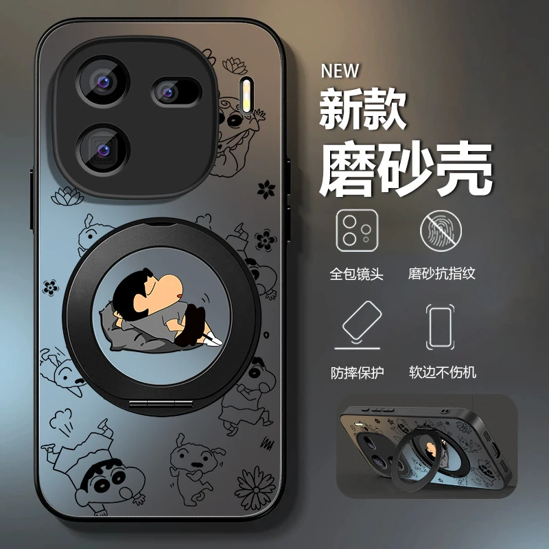 适用iQOO12手机壳新款iQOO12Pro旋转支架爱酷oo12车载磁吸小新