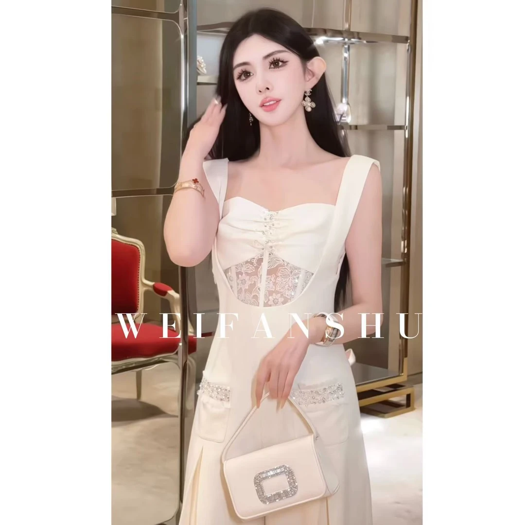 WEIFANSHU/魏凡舒【撩心缪斯】早春新款名媛设计感优雅时装连体裤