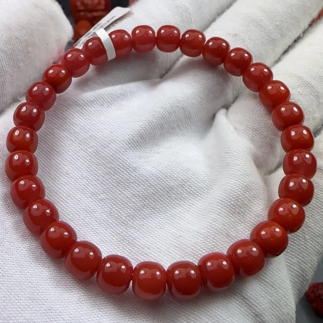 雨***鱼南红玛瑙未镶嵌珠串6