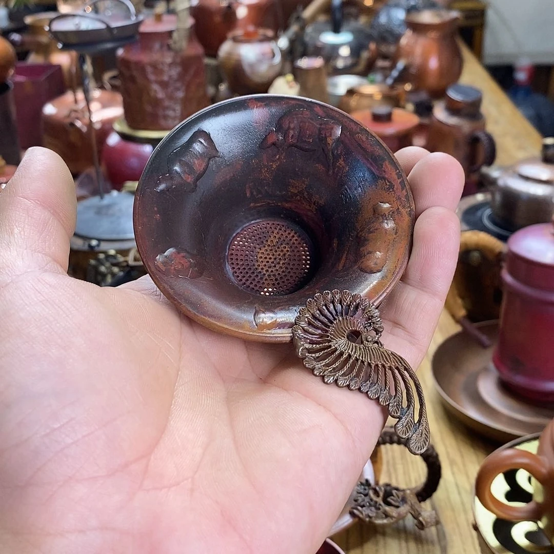 任和堂纯紫铜茶漏596999