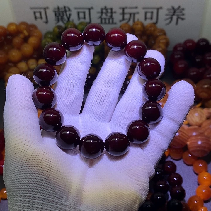 松木手串/手链1.5 帝王血龙木车厘子色