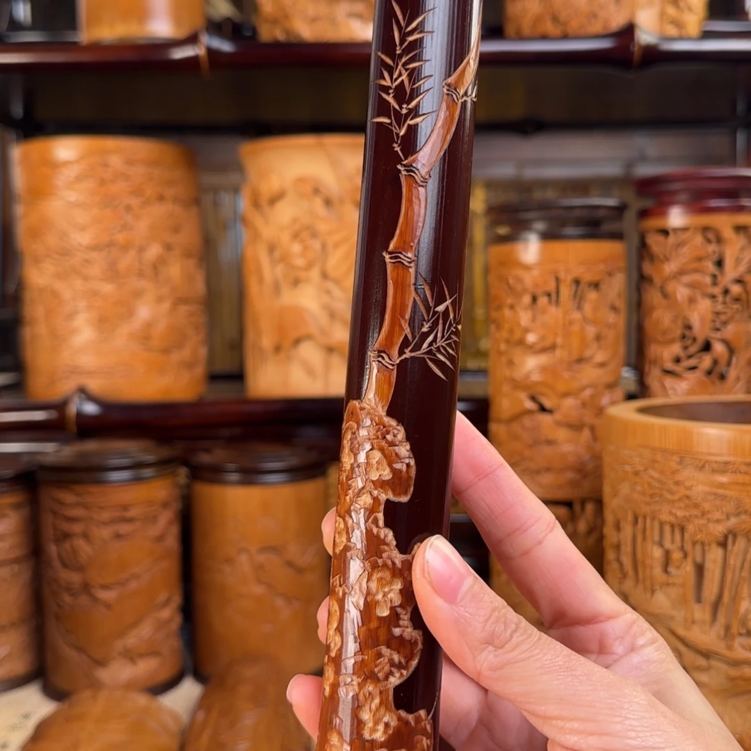 竹手工竹雕老煤香筒