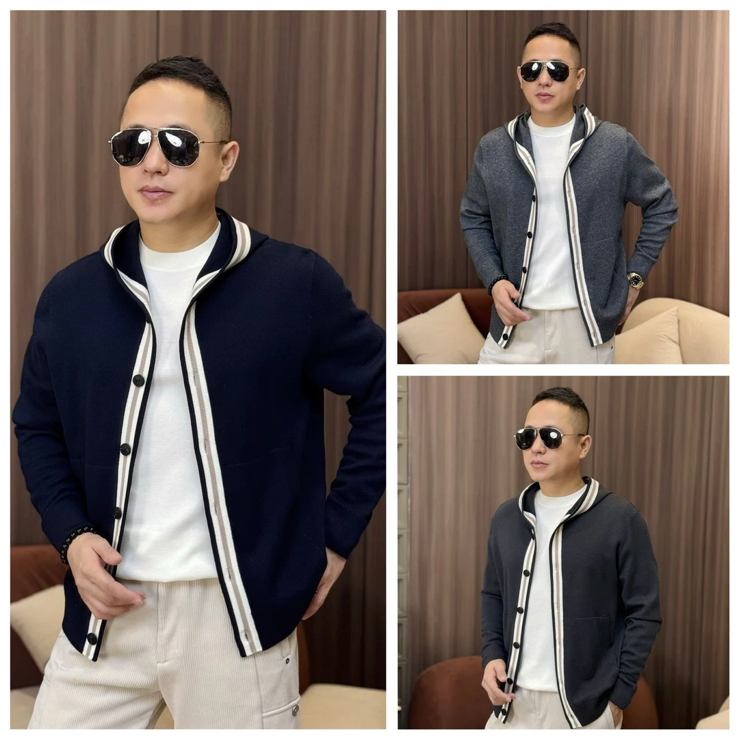 孙先生男装｜巴素兰澳洲美丽诺羊毛男士时尚潮款连帽针织帽衫26033