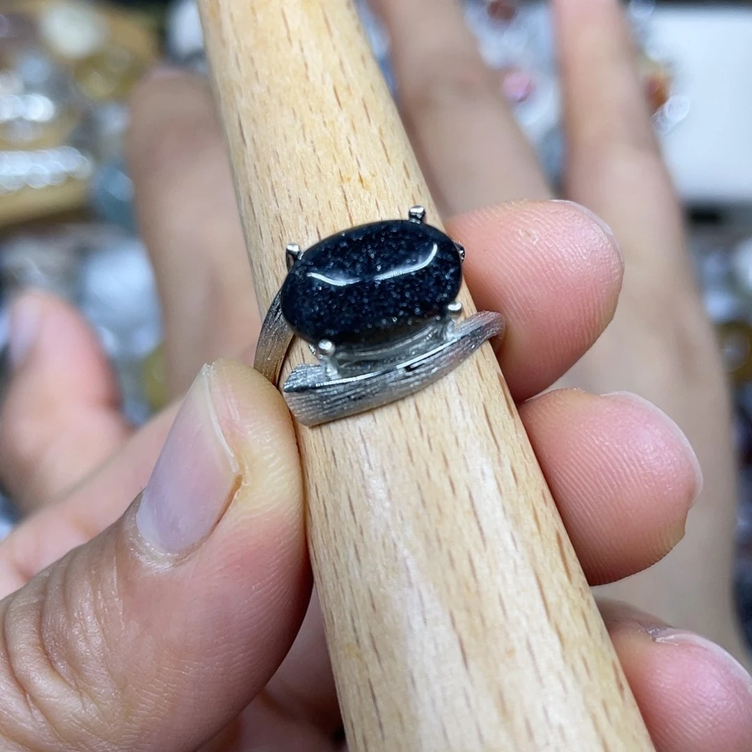 【闪购商品】银S925镶嵌珠宝半成品水晶戒指