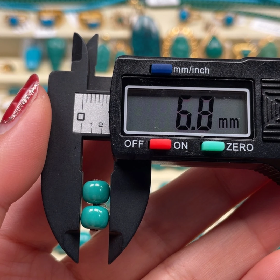 未镶嵌绿松石珠宝奇石对珠