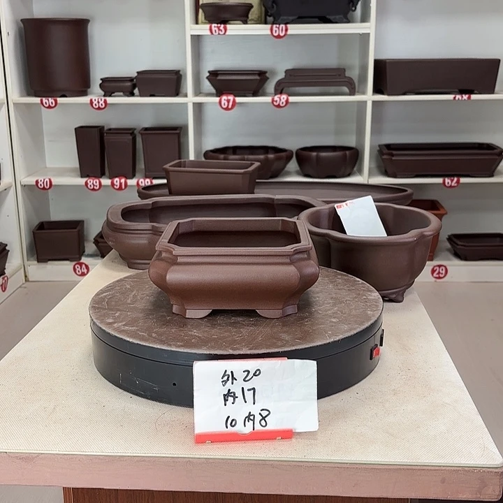 紫砂花盆切角小四方