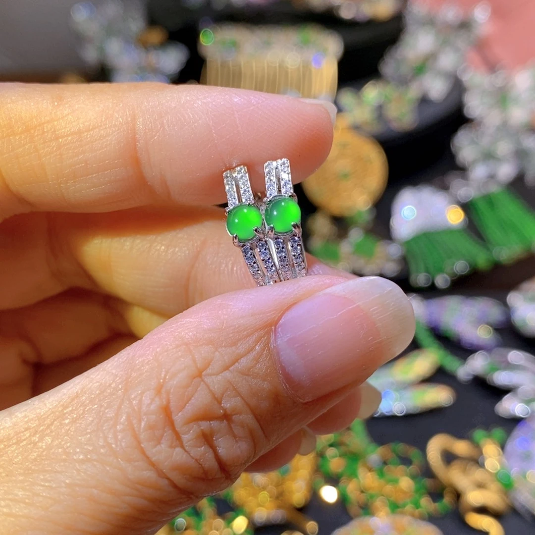 吊坠(不含链)银S925镶嵌翡翠