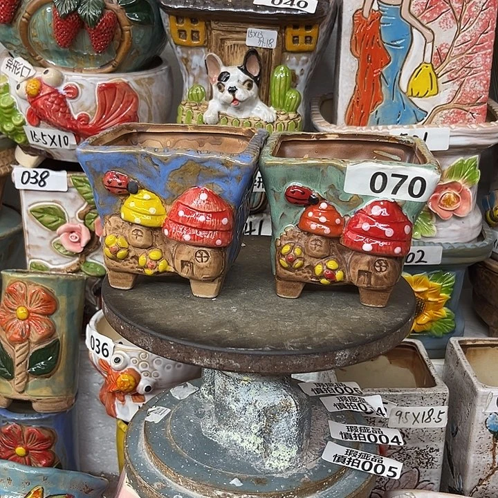 粗陶材质多肉花盆