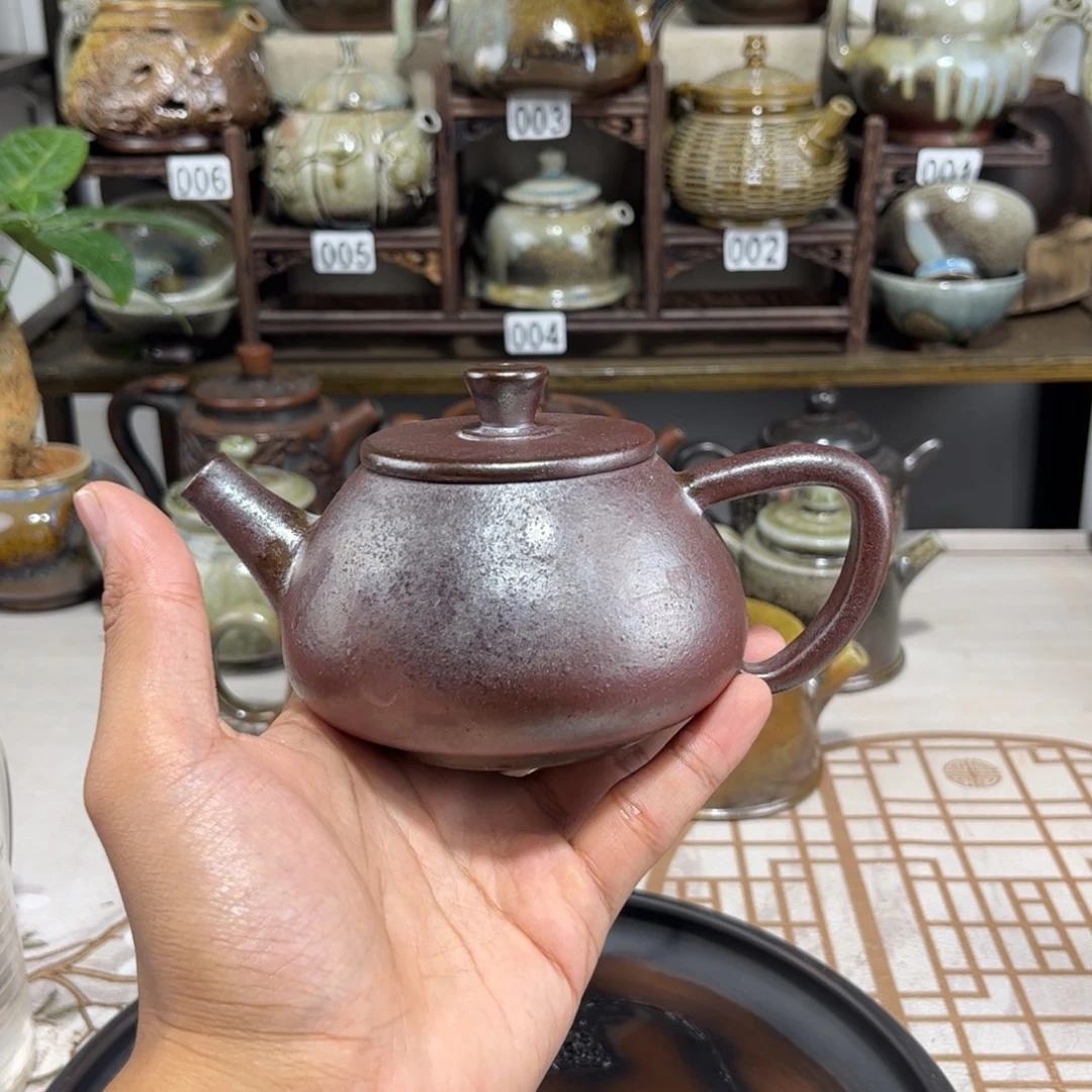 200cc紫泥微瑕柴烧石瓢