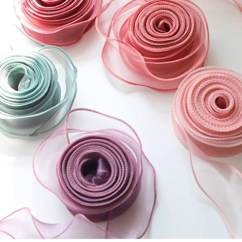 【花姿材】4.0CM10卷简易鱼尾纱带无轴炫彩鱼尾纱蝴蝶结装饰礼物