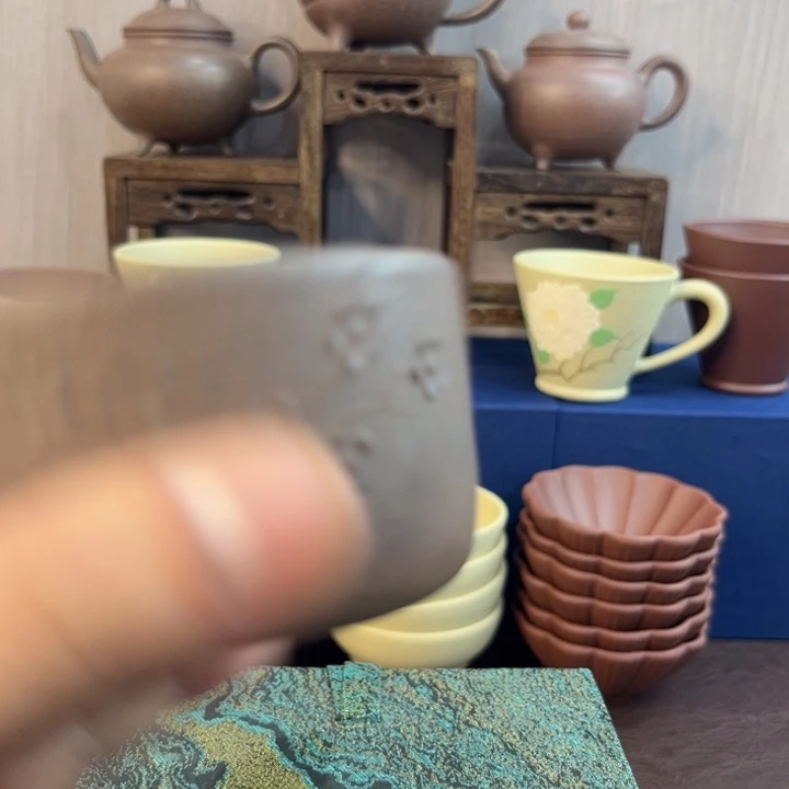 就***了紫砂茶杯百年岩中泥六拼直筒杯