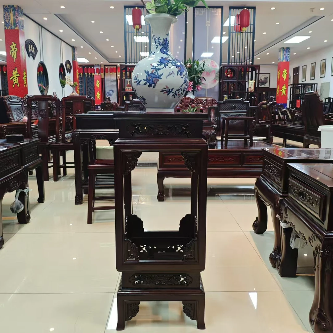 酸枝木 灯笼花架尺寸35*35*85