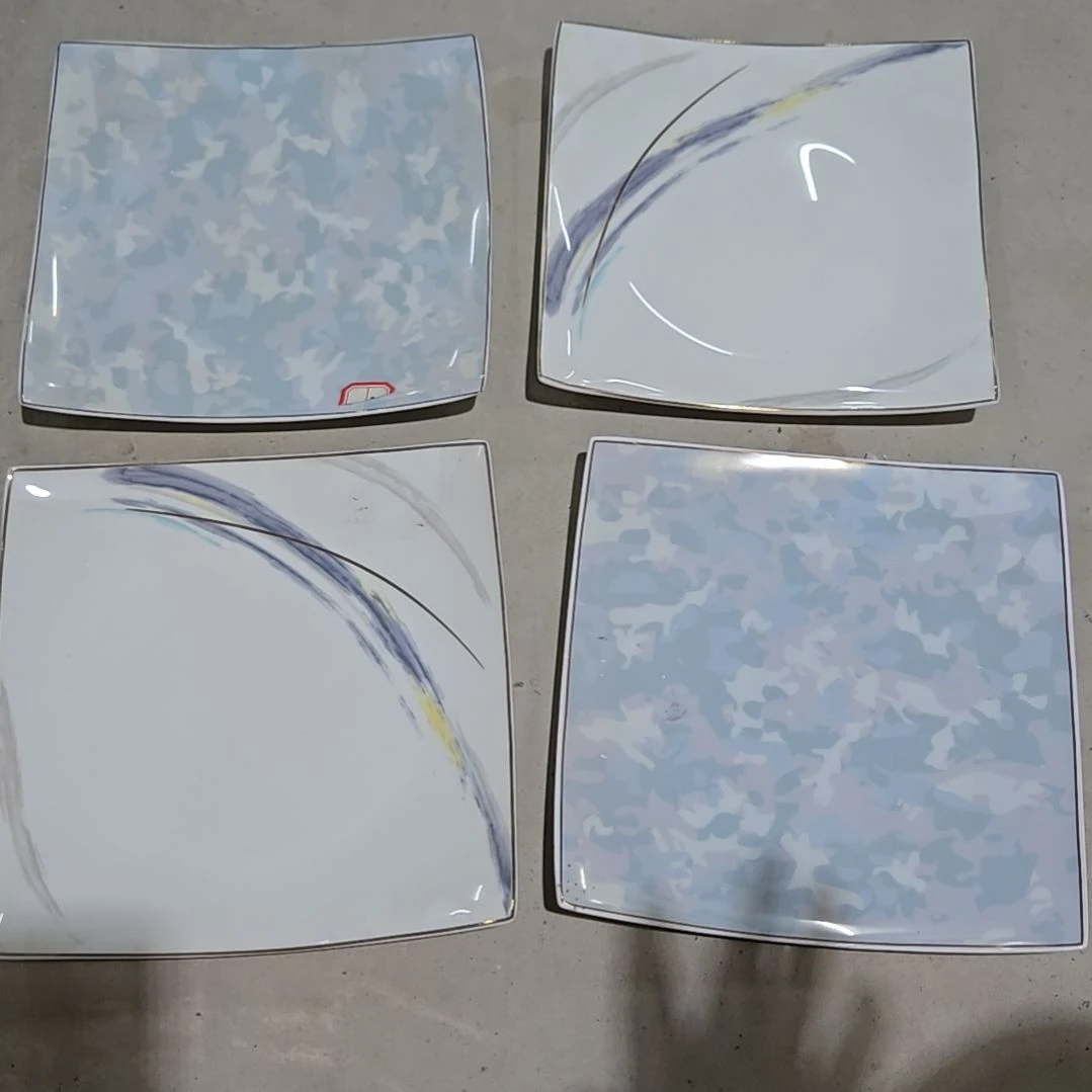 瓷片微瑕珐琅彩8寸4个浅盘66666