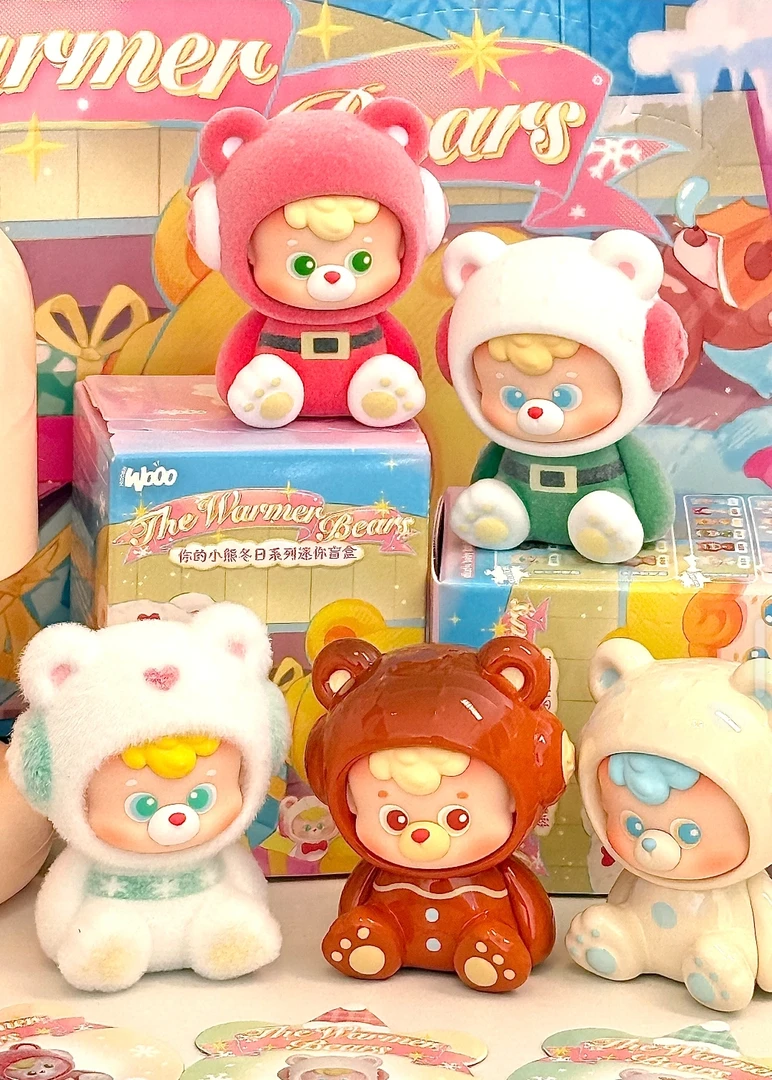 【拆盒】diudiu小熊二代你的冬日小熊萌粒盲盒潮玩