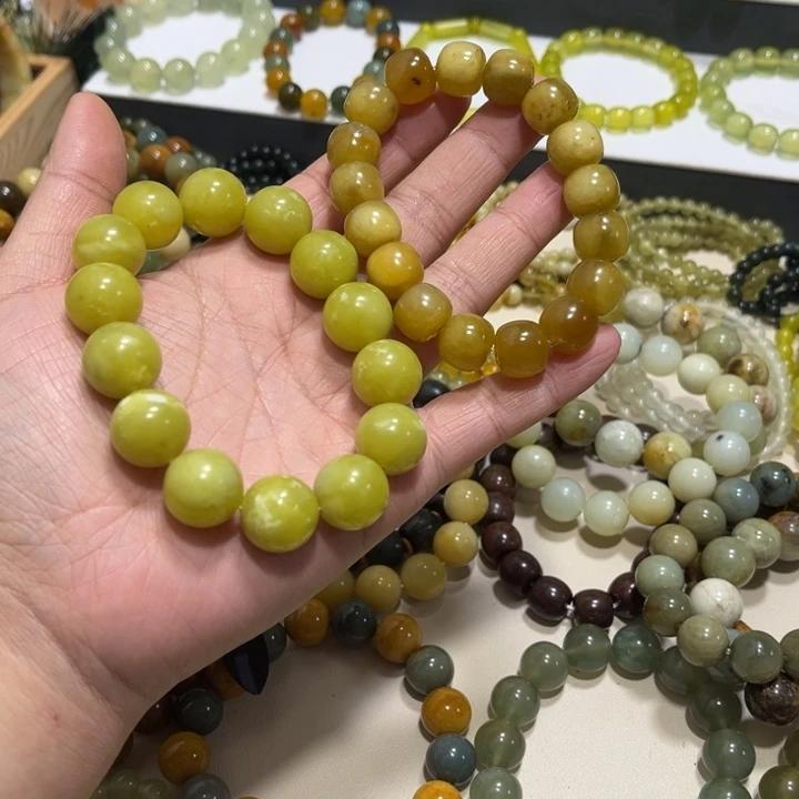 蛇纹石玉未镶嵌手链卡16