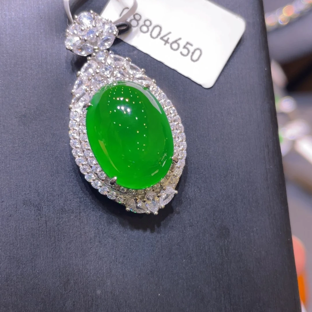 翡翠银S925镶嵌颈饰