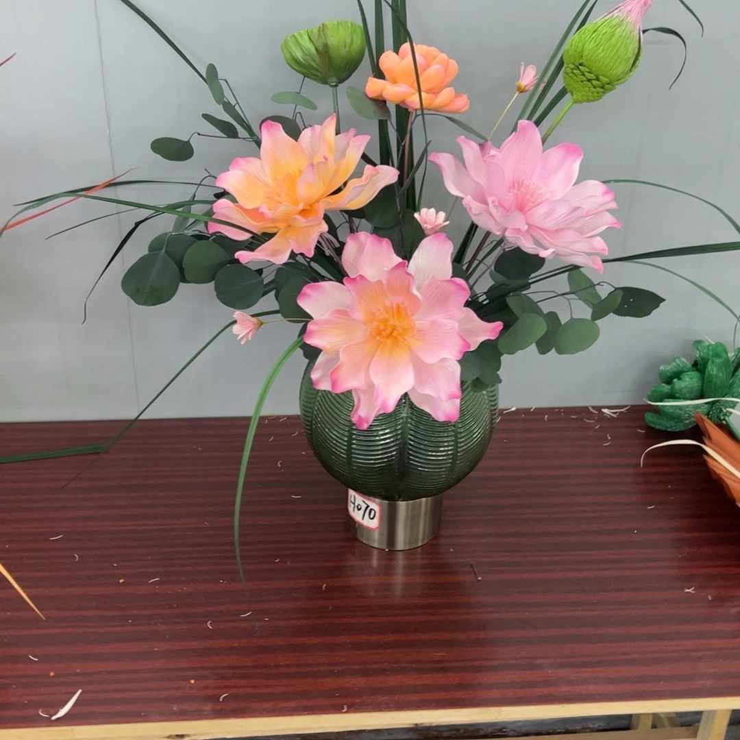 荷花色家居干花花束