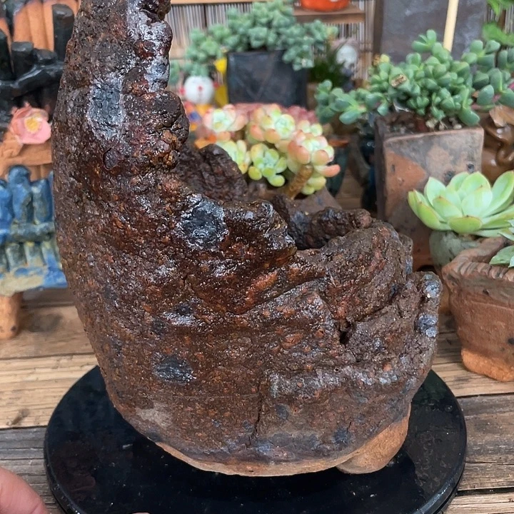 手工粗陶高温花盆