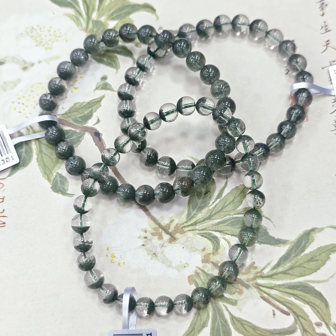 【书记甄选】天然绿幽灵单圈手链 多样性发一件 约6mm GCK803