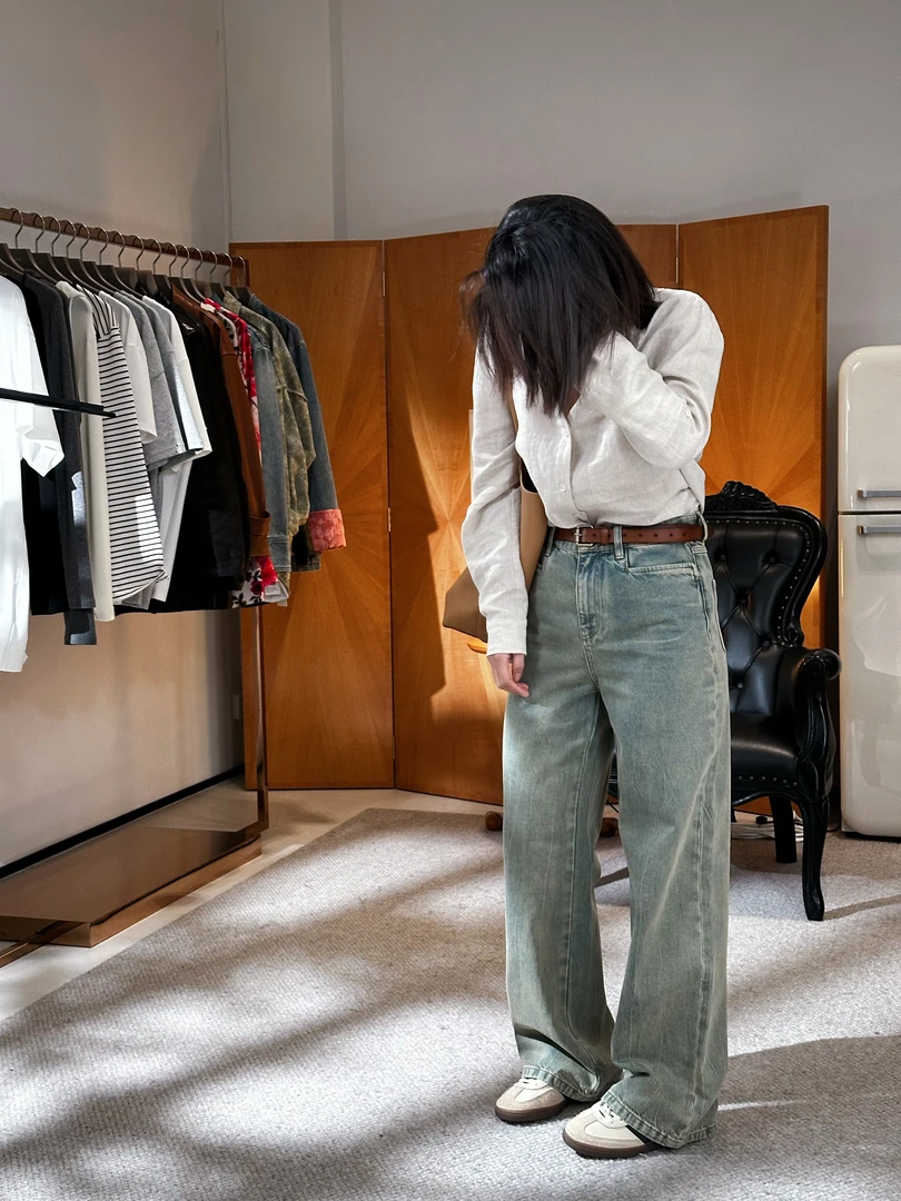 复古牛仔裤休闲百搭简约设计师