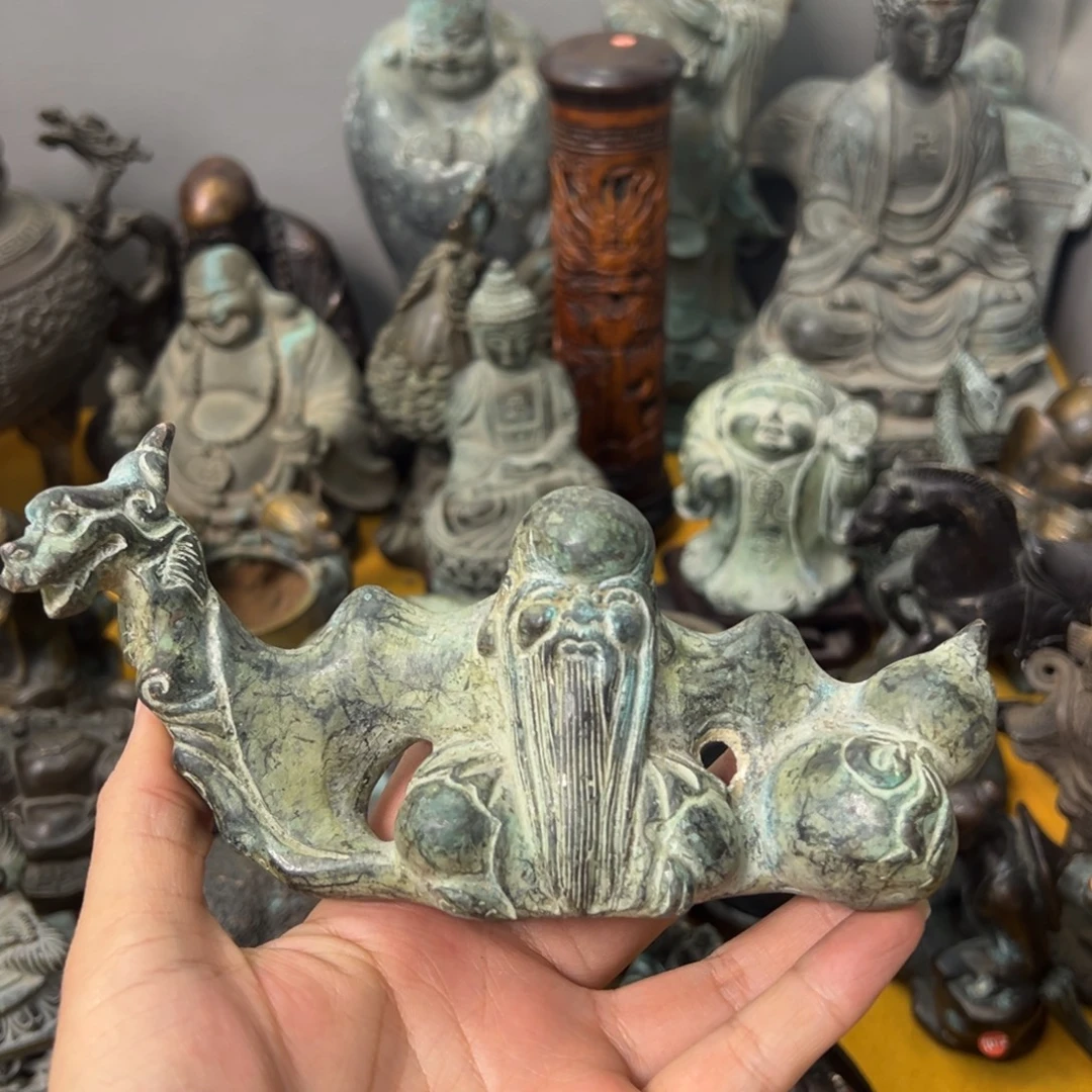 青铜寿星笔架可做镇尺