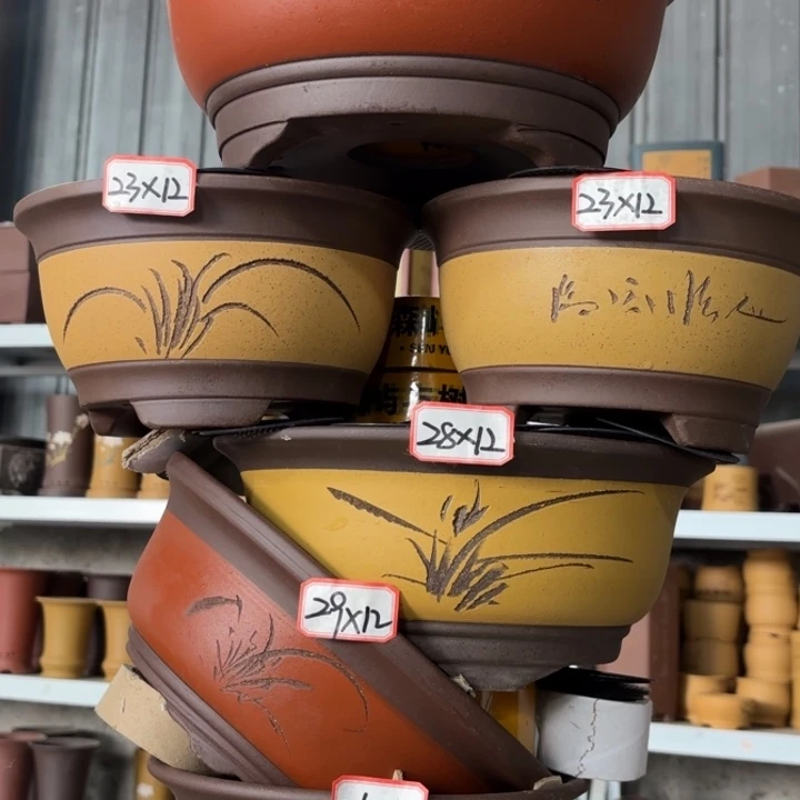 紫砂花盆    100-6。