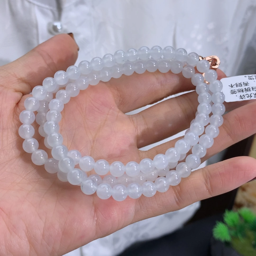 未镶嵌手串翡翠卡5.8冰胶白冰项链