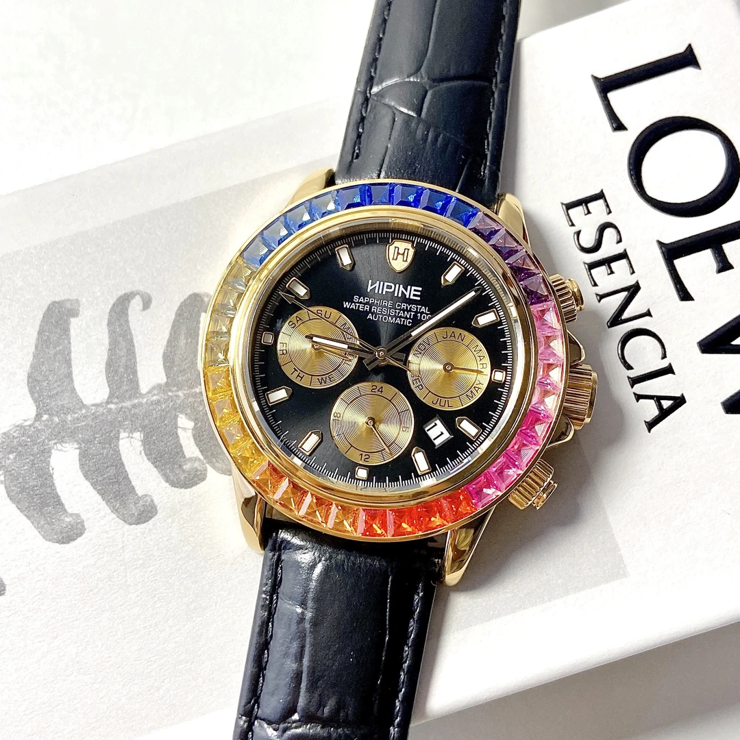 镶钻男士腕表高档机械手表气质名表纯金原装高精度机械机芯