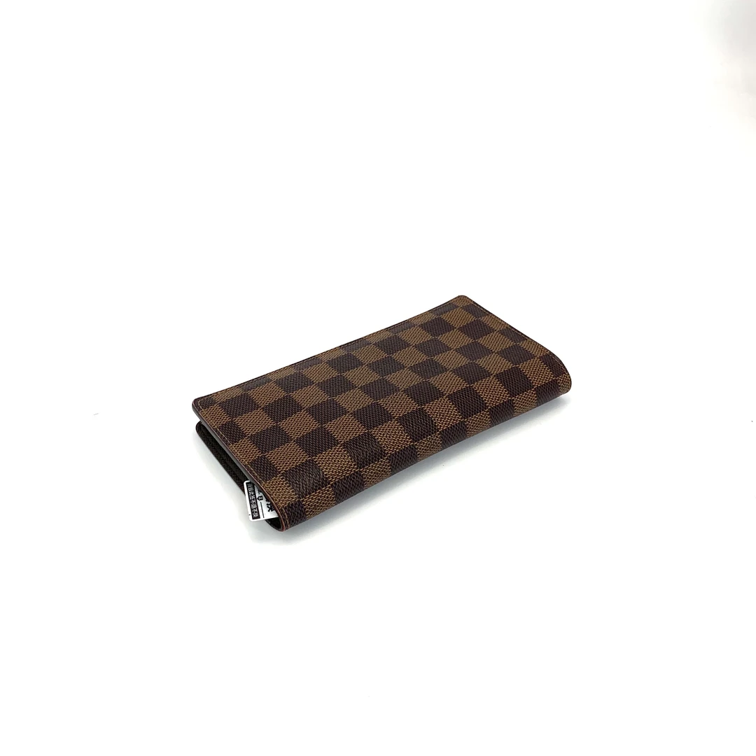 99新 LouisVuitton/路易威登 棕棋盘格对折钱包 尺寸19/10