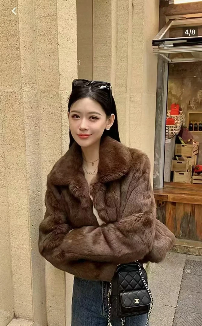 毛毛外套气质百搭皮毛一体