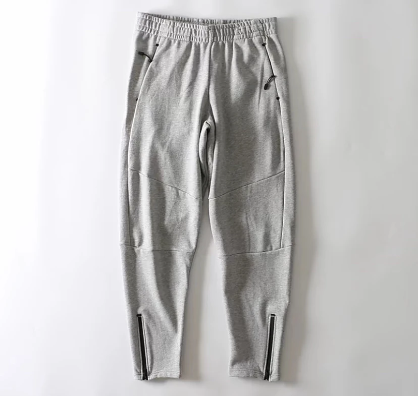 舒适弯刀剪裁！男士毛圈拼接运动卫裤休闲拉链小脚裤卫裤