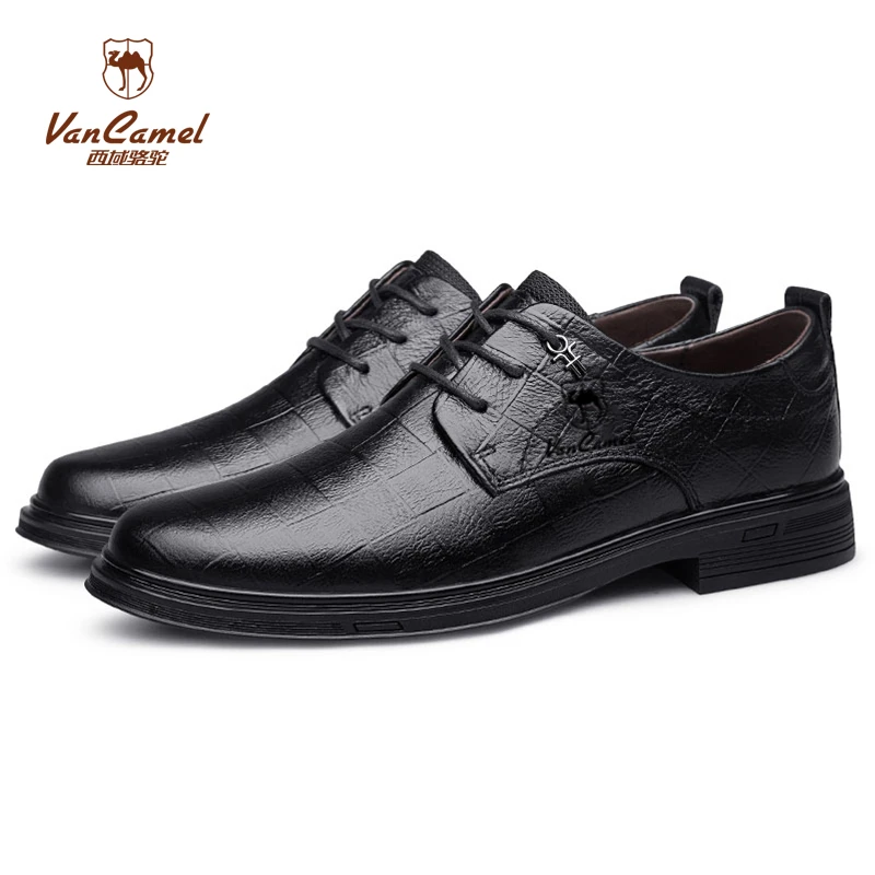 西域骆驼/VANCAMEL/2025商务正装休闲真皮潮流上班西装皮鞋16006