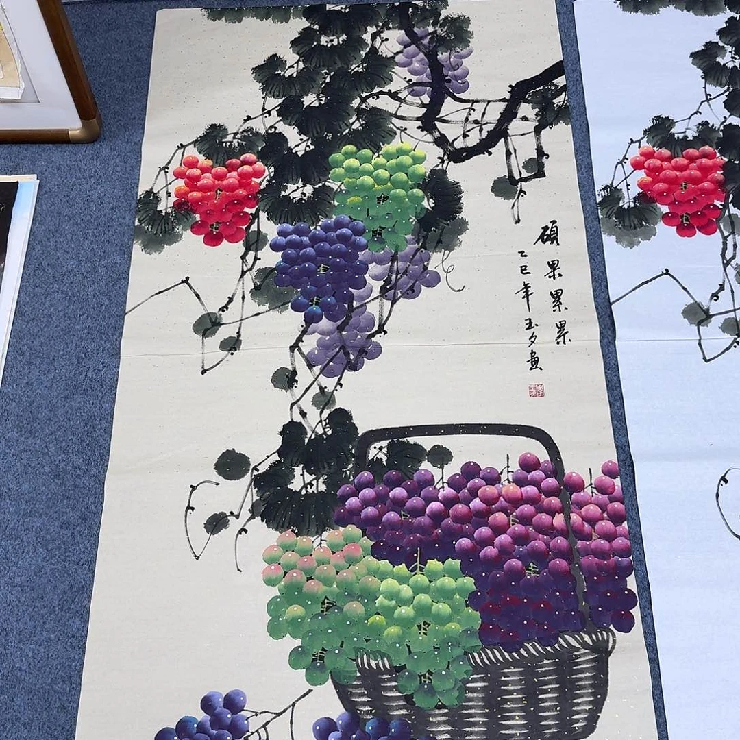 国画四尺尺寸70X140纯手绘作品