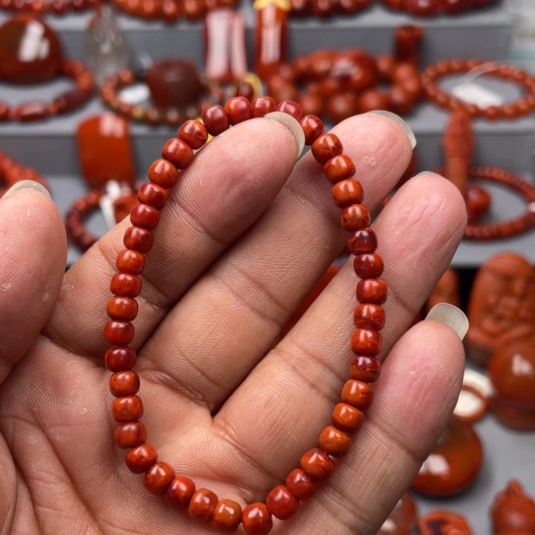 南红玛瑙未镶嵌珠宝奇石单圈5